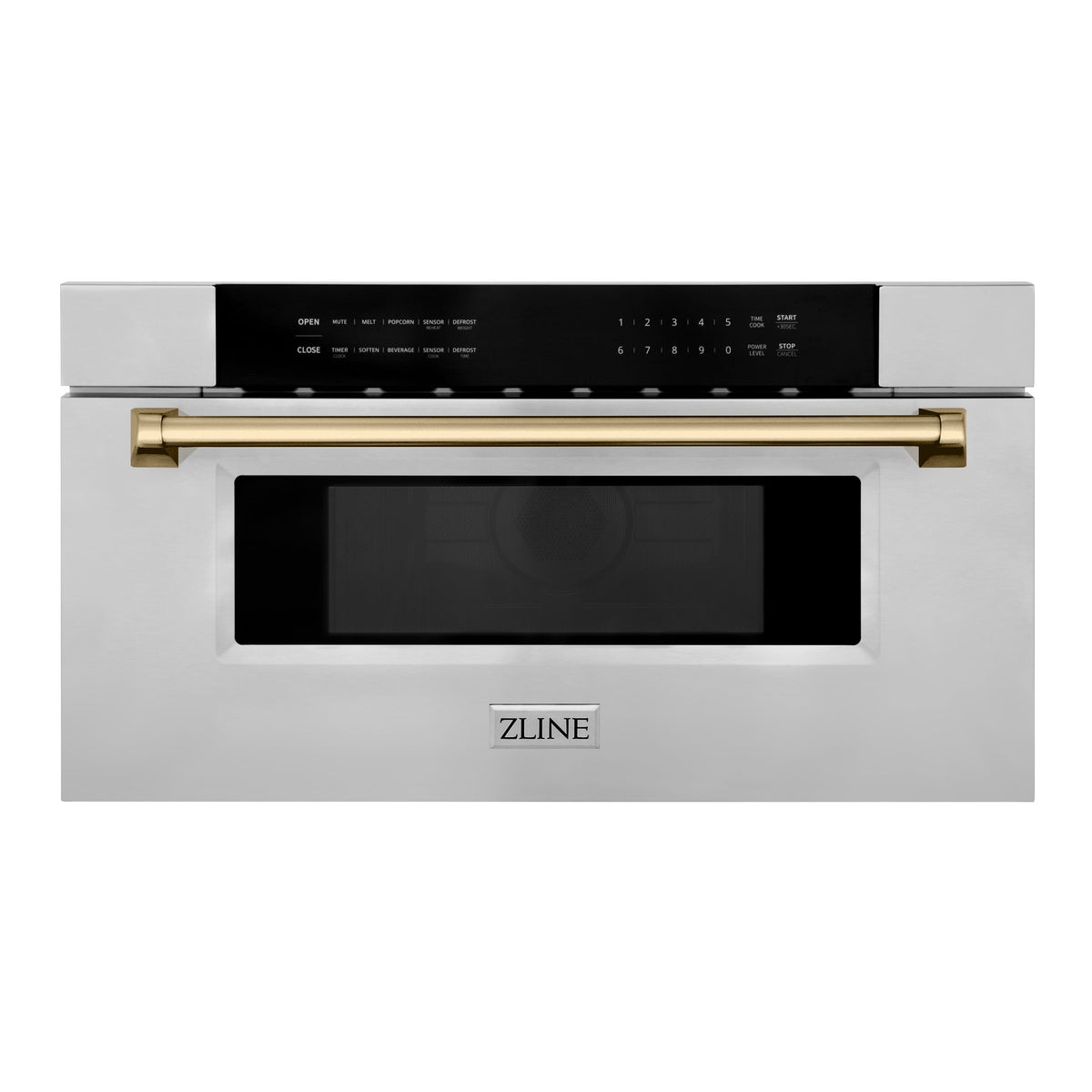 ZLINE - Autograph Edition 30 in. 1.2 cu. ft. Built-In Microwave Drawer in Stainless Steel with Champagne Bronze Accents - Stainless Steel and Champagne Bronze Accents