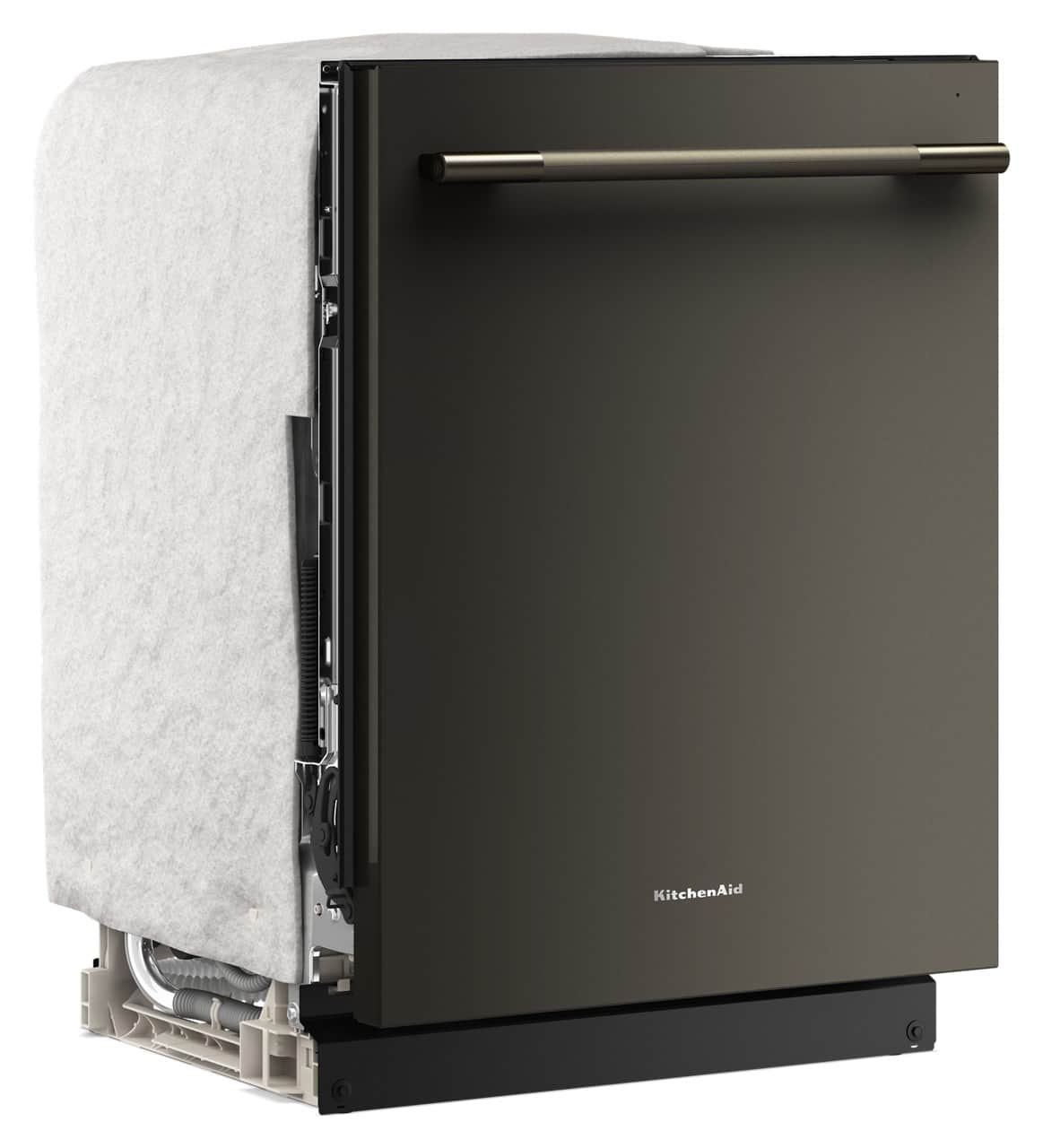 KitchenAid - 24 inch Top Control Built-In Dishwasher with 360 Max Jets Third Rack and ProDry System, 44 dBA - Black Ore