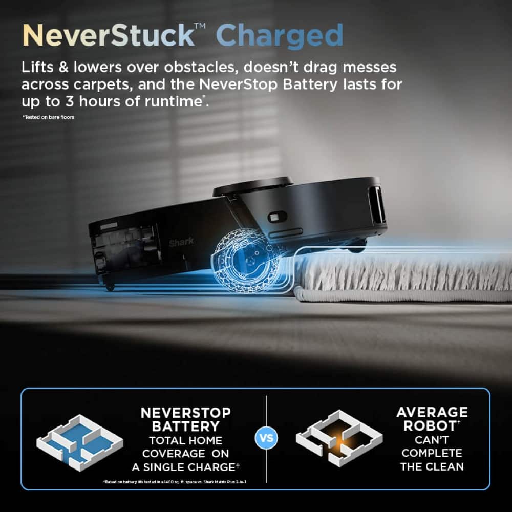 Shark - PowerDetect ThermaCharged Robot Vacuum & Mop with Heated Mop Cleaning NeverTouch Pro Base - Black
