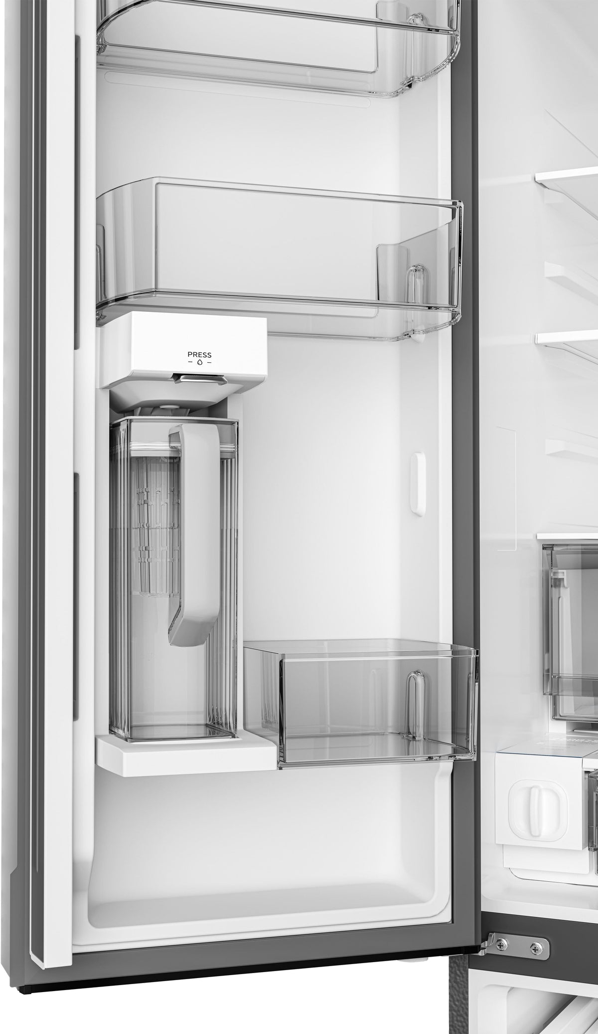 Midea - 33 in. Wide Counter-Depth PLUS 23 Cu. Ft. French Door Refrigerator + Water2Ways - Stainless Steel