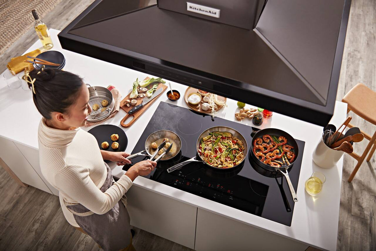 KitchenAid - 36 in. Wide 5 element Built-In Electric Induction Cooktop with Sensor Induction Technology - Black