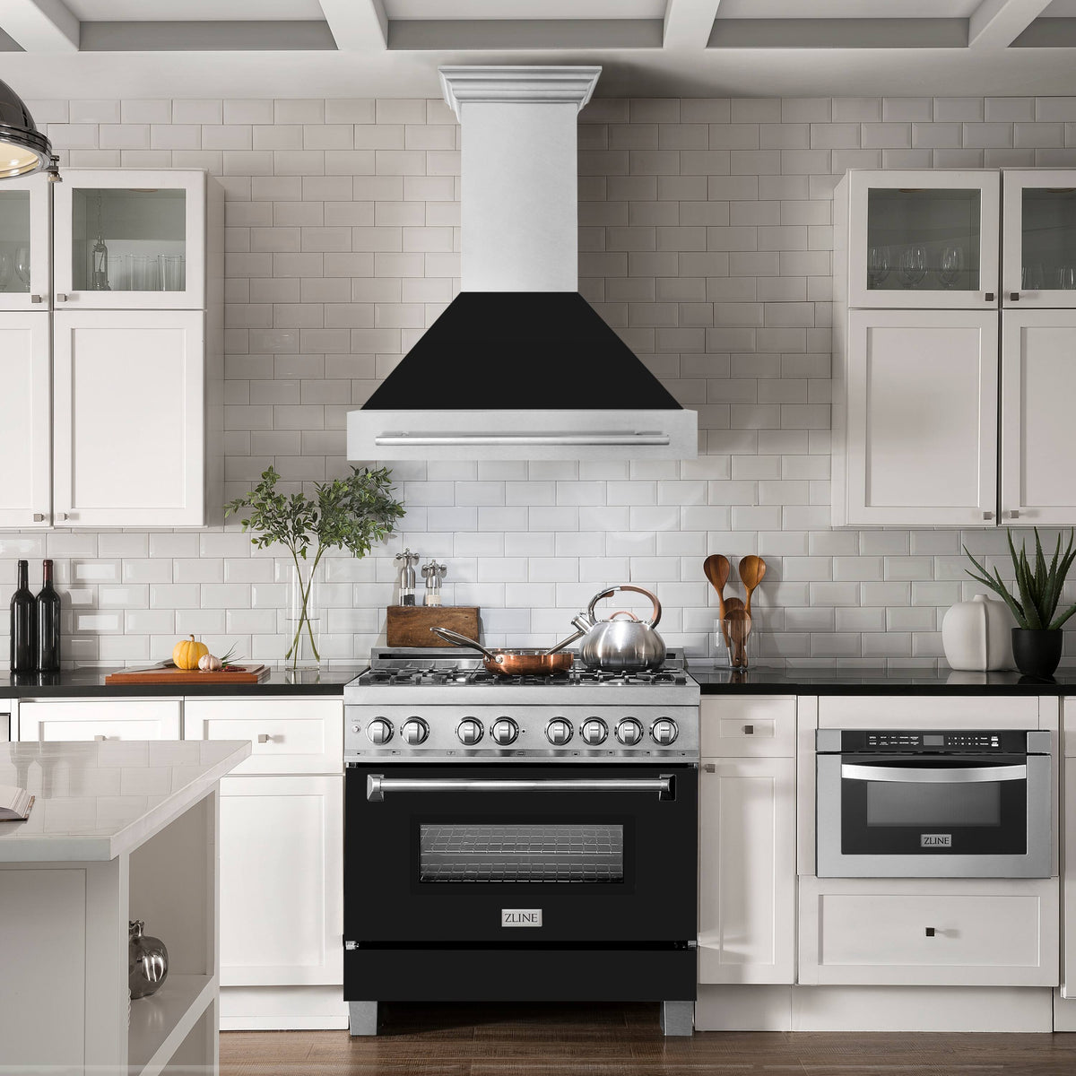 ZLINE - 30 inches - Externally Vented - Wall Range Hood - Silver/Black Matte Shell