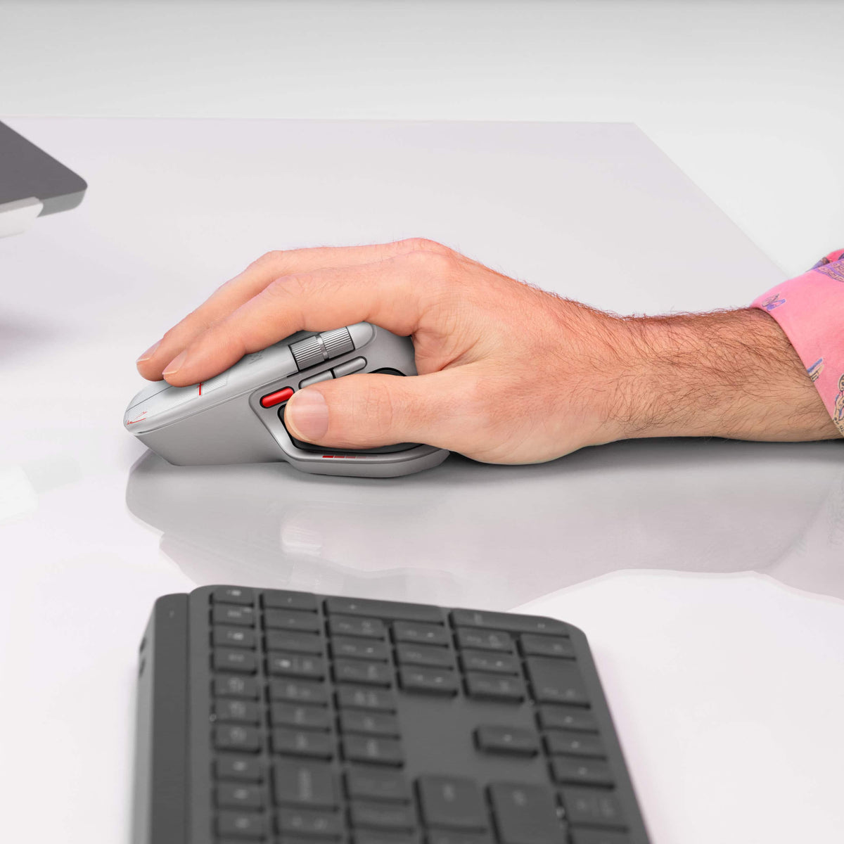 Logitech - MX Master 4 Creator Edition, Ergonomic Wireless Mouse with Advanced Performance Haptic Feedback - Wireless - Red
