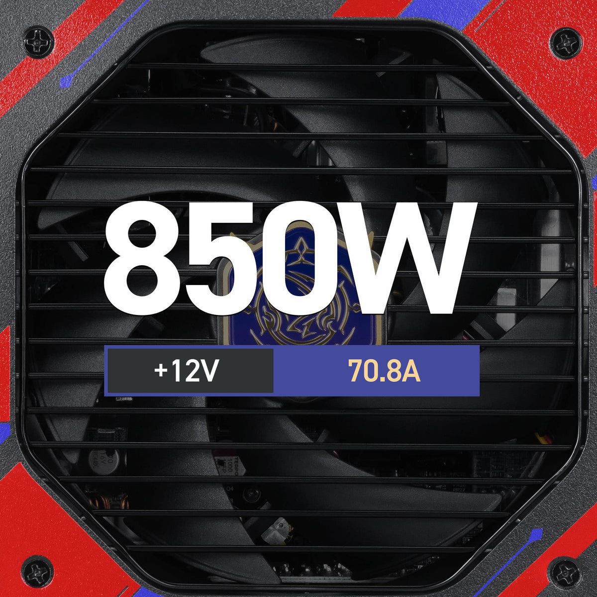 MSI - A850GLS MLG EDITION 850W ATX 3.1 & PCIe 5.1 Ready Fully Modular 80 Plus Gold Gaming Power Supply - Black & Red