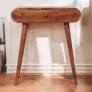 Mini Dressing Table With Foldable Mirror - Caramel