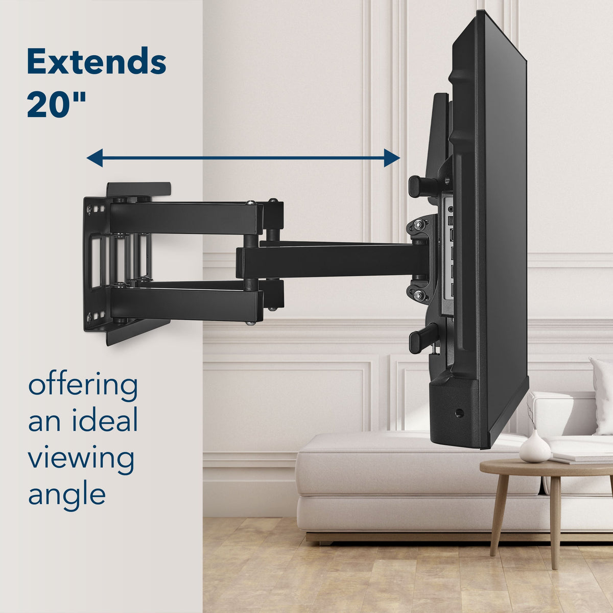 Insignia™ - Full-Motion TV Wall Mount for Most 42–90" TVs, Up to 120 lbs. — Extends 20" - Black