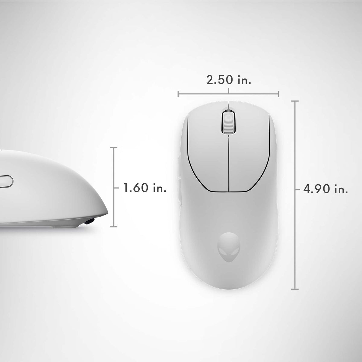 Alienware - Pro Optical Ambidextrous Gaming Mouse for PC with 6 Programmable Buttons - Wireless - Lunar Light