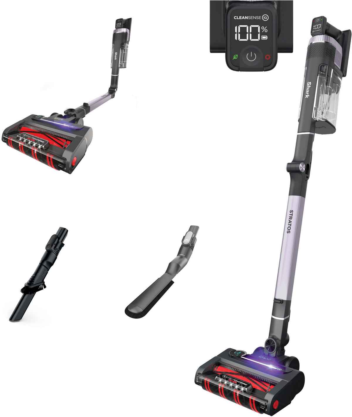 Shark - Stratos MultiFLEX Cordless Stick Vacuum with Clean Sense IQ and Odor Neutralizer, Up to 40 min Runtime - Ash Purple