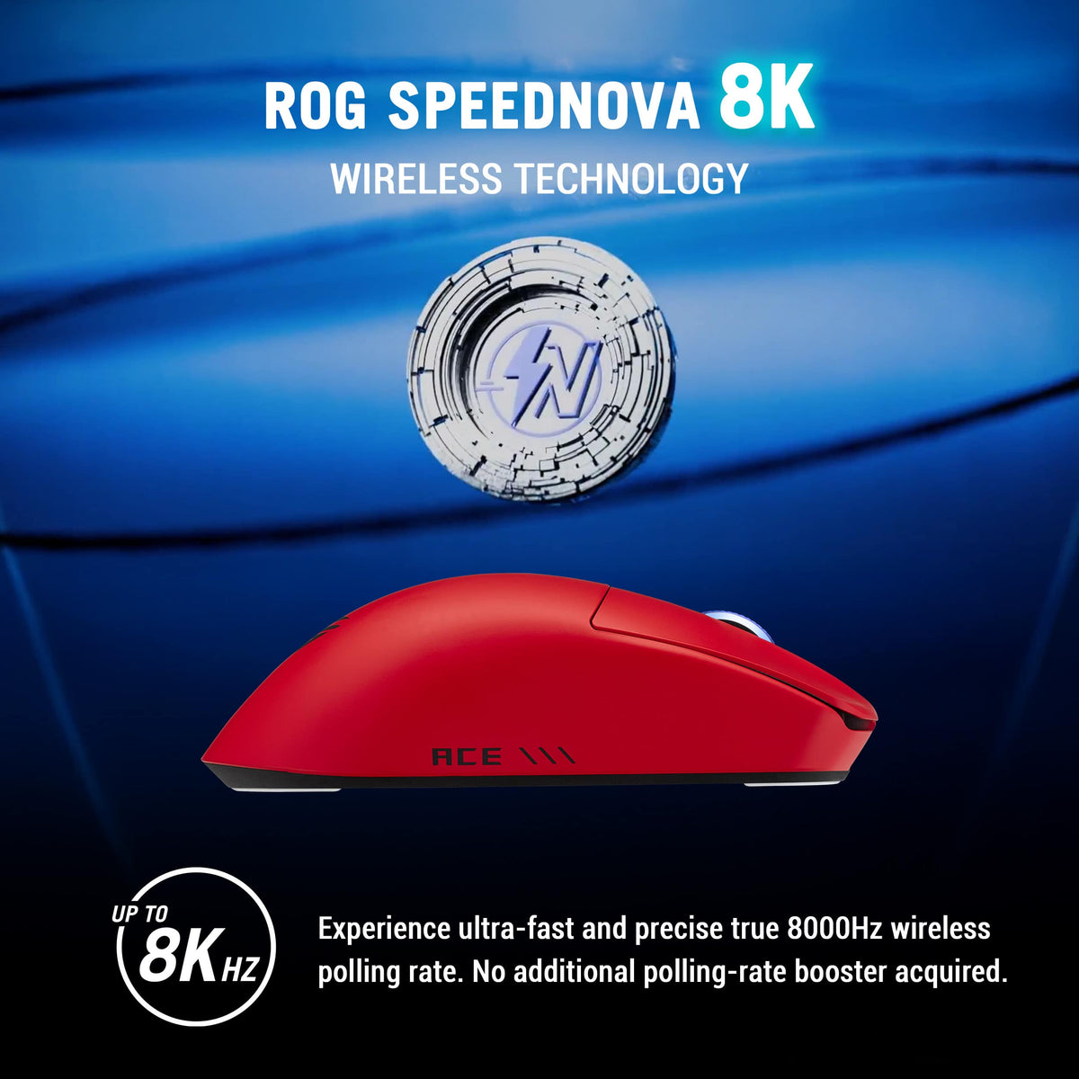 ASUS - ROG Harpe II Ace Ultralight Optical Gaming Mouse with ROG SpeedNova Wireless Technology - Wireless - Lava Red