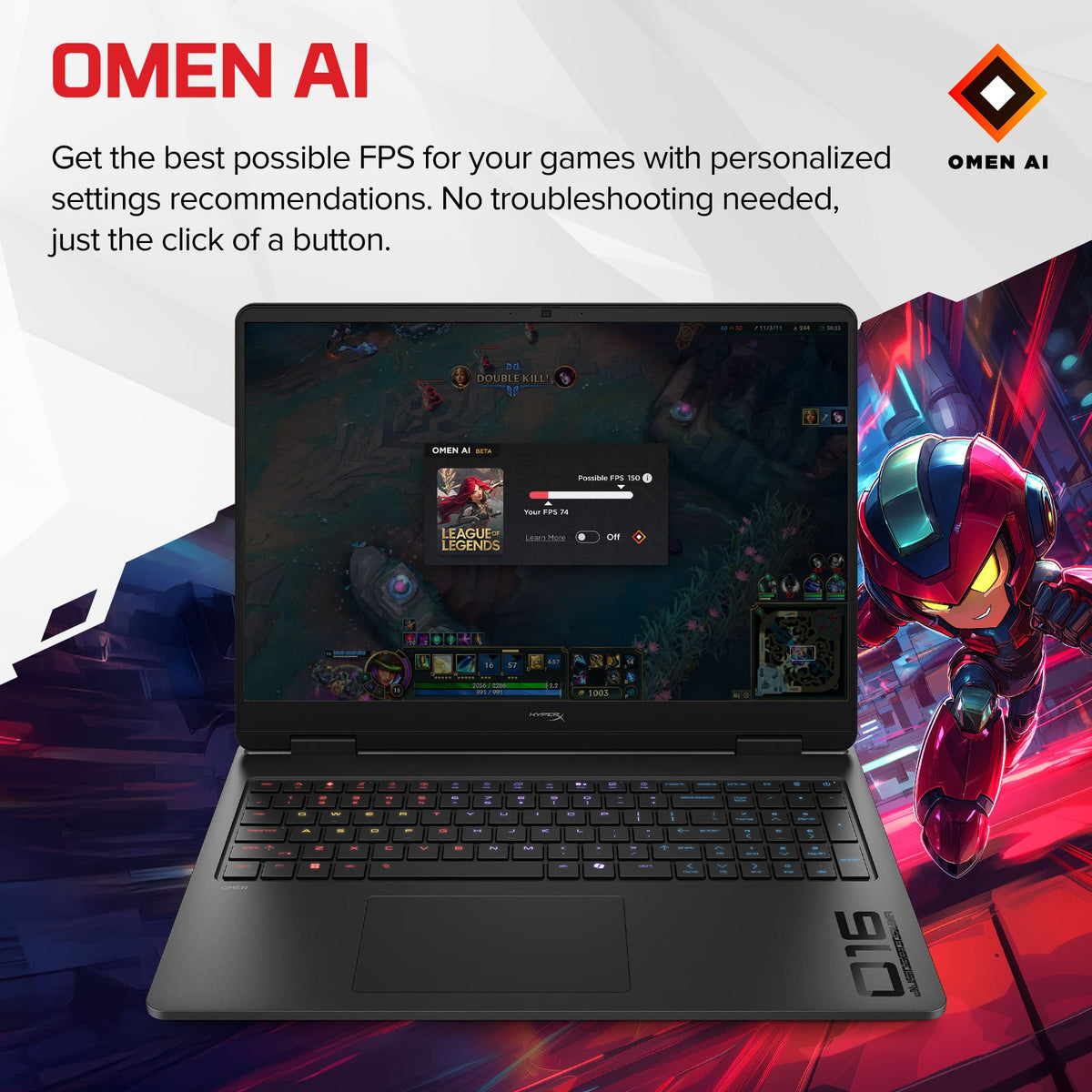 HyperX - OMEN 16" 165Hz 2.5K OLED Gaming Laptop - AMD Ryzen 9 8940HX (2025) - 16GB Memory - NVIDIA GeForce RTX 5060 - 1TB SSD - Shadow Black