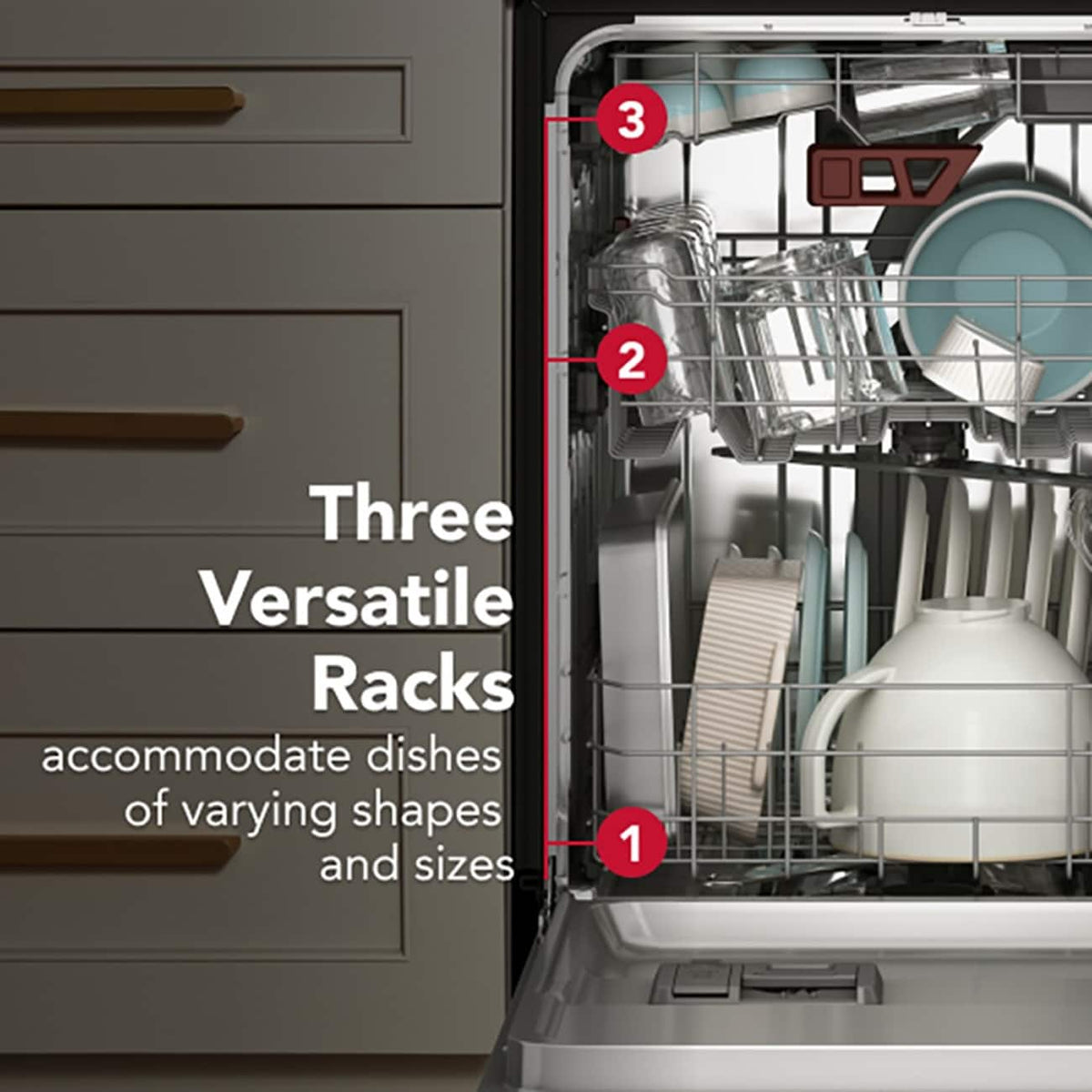 KitchenAid - 24 inch Third Level Jet Rack Dishwasher with 40+ Total Wash Jets 41 dBA - Stainless Steel