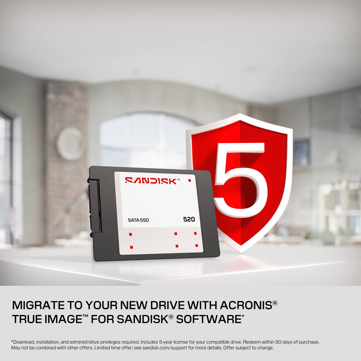 SANDISK - 4TB 520 Internal SATA SSD, 2.5”/7mm, up to 560 MB/s read speeds