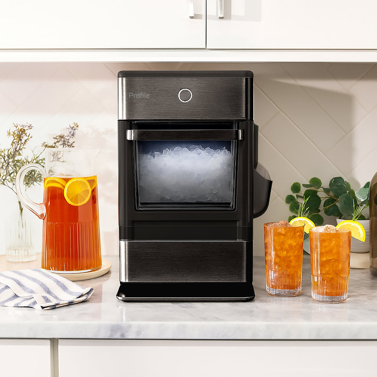 GE Profile - Opal Nugget Ice Maker with Rapid Ice Production - Black Stainless Steel