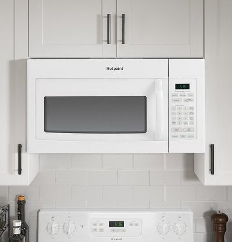 Hotpoint - 1.6 Cu. Ft. Over-the-Range Microwave with Convenience Cooking Controls - White