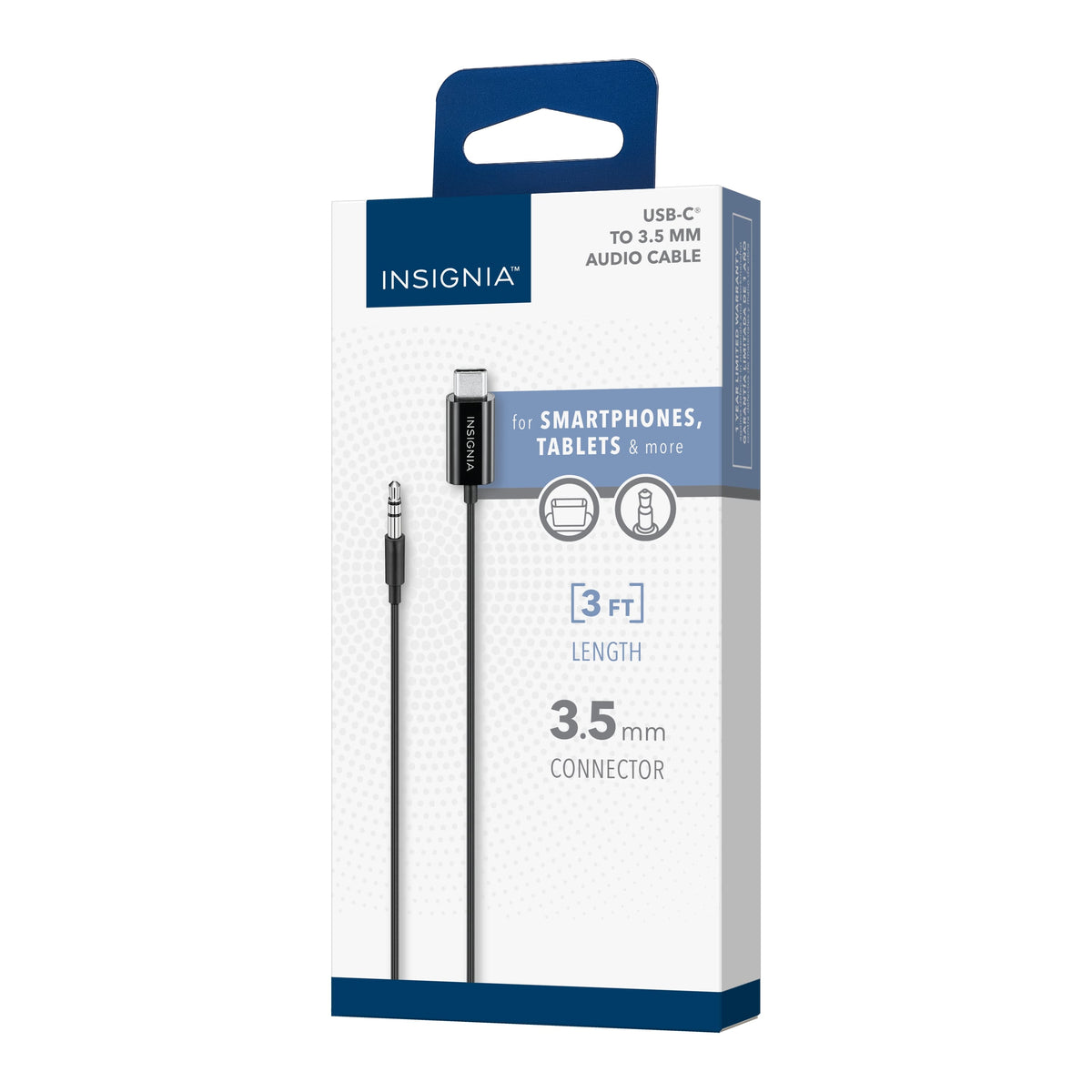 Insignia™ - 3’ USB-C to 3.5 mm Cable - Black