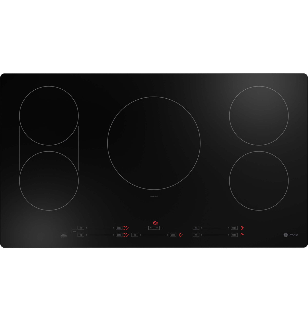 GE Profile - 36" Built-In Electric Induction Cooktop with 5 Elements, Slide Touch Controls, and Power Boost - Black