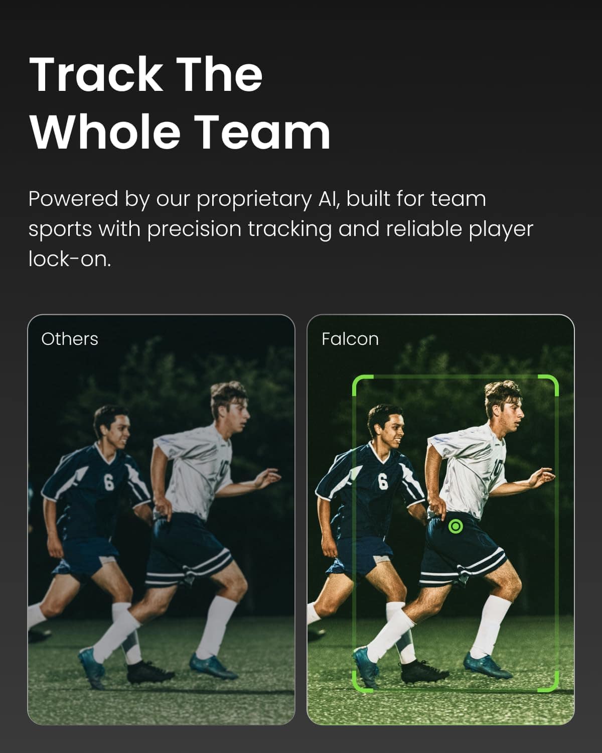 XbotGo - Falcon AI Sports Camera, 4K Auto-Tracking Action Cam for Team Sports, Dual Lens with Live Streaming, No Subscription - Edge Green