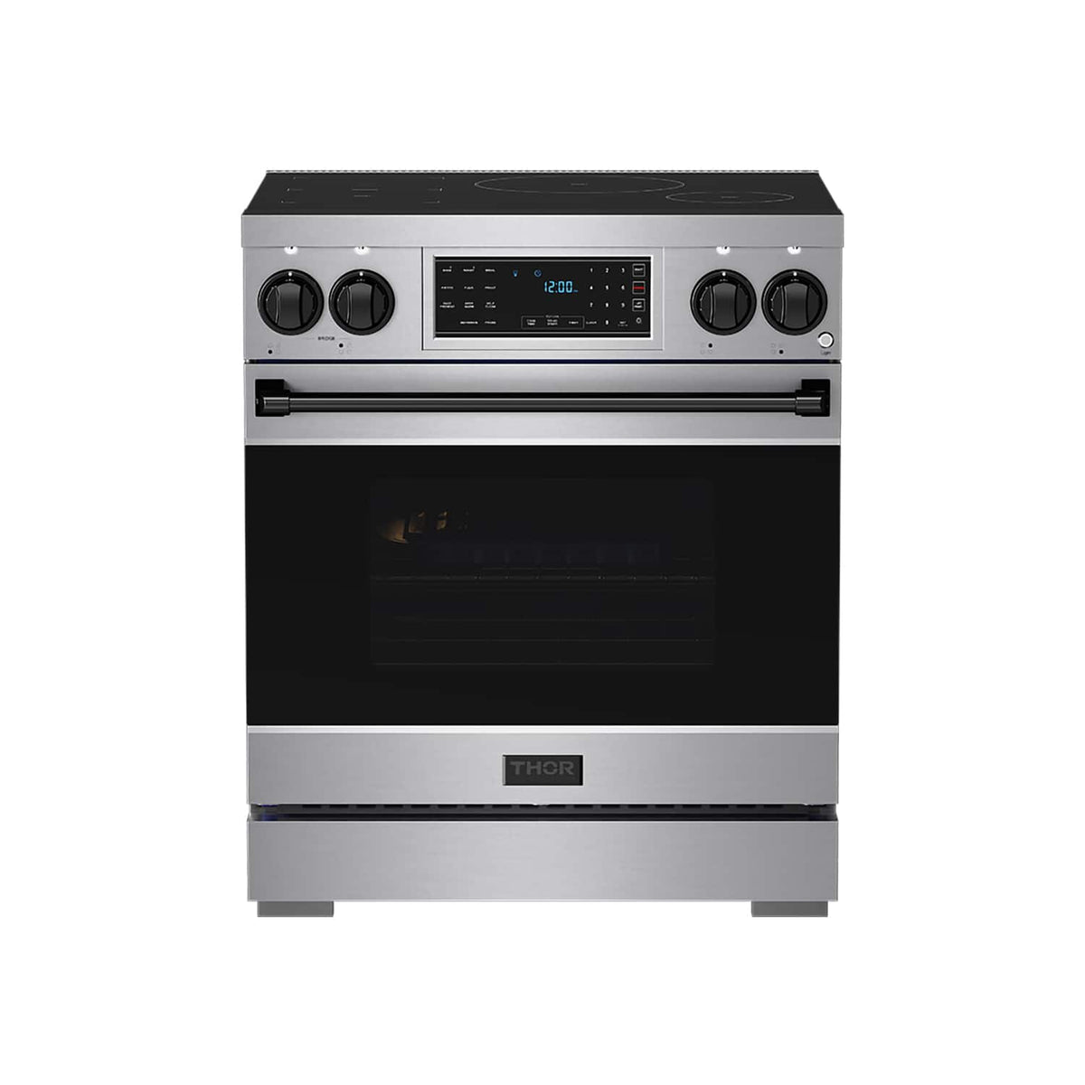 Gordon Ramsay Series by Thor Kitchen 4.8 Cu. Ft Freestanding Induction Range with Black Hardware - Stainless Steel