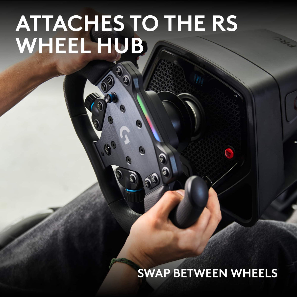 RS Track Wheel - Universal Sim Racing Steering Wheel Compatible with Logitech G RS Wheel Hub - Black