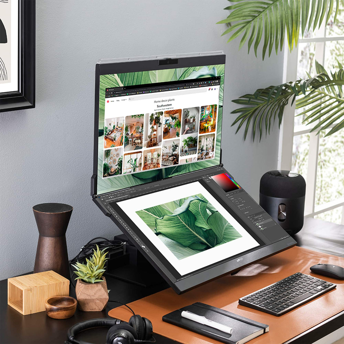 Mobile Pixels - Geminos X 1440p 24-In. Dual-Screen Desktop Monitor - Black