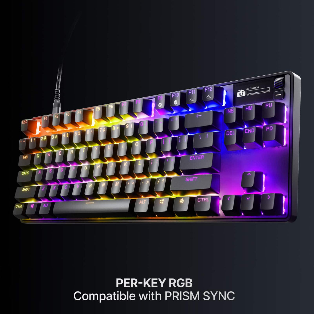 SteelSeries - Apex Pro TKL Gen 3 Wired Magnetic Hall-Effect OmniPoint Adjustable Gaming Keyboard with Rapid Tap - Black