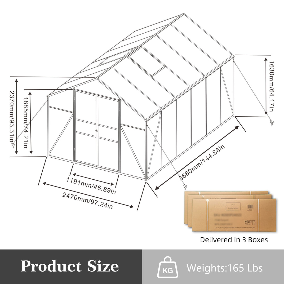 Cabaña para jardín exterior resistente al viento y apta para todas las estaciones Gain Height