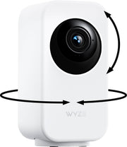 Wyze - Indoor Cam Pan 2K Indoor Pan/Tilt Wired Security Camera with Motion Tracking, Color Night Vision and 2-Way Audio - White