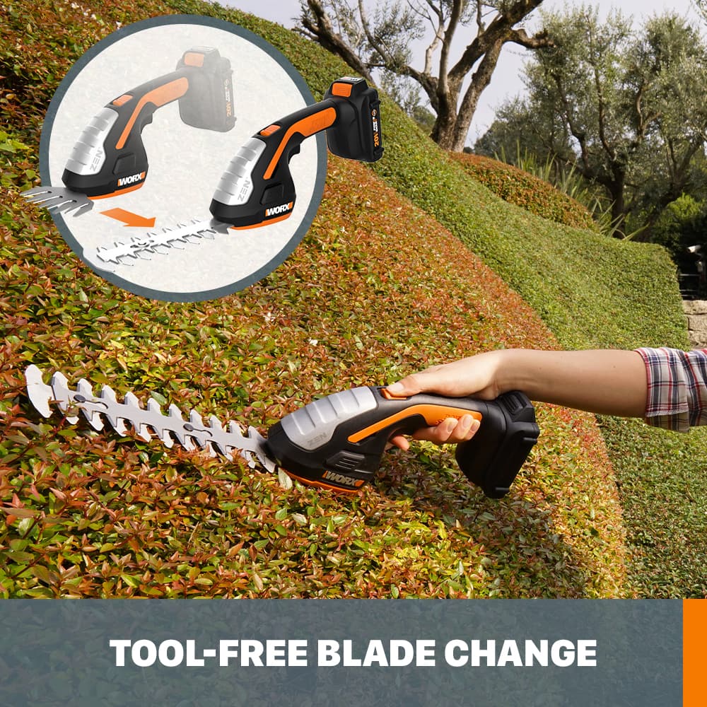 WORX - 20V Power Share Cordless 8" 2-in-1 Hedge Trimmer - Black
