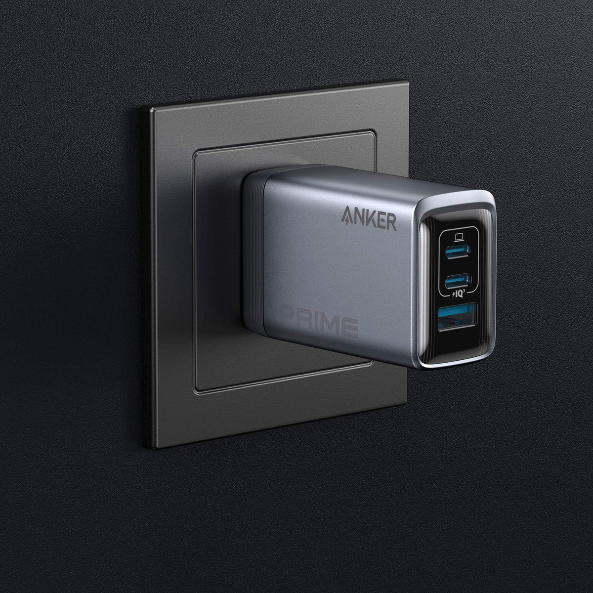 Anker - Prime Charger (100W, 3 Ports, GaN) - Silver