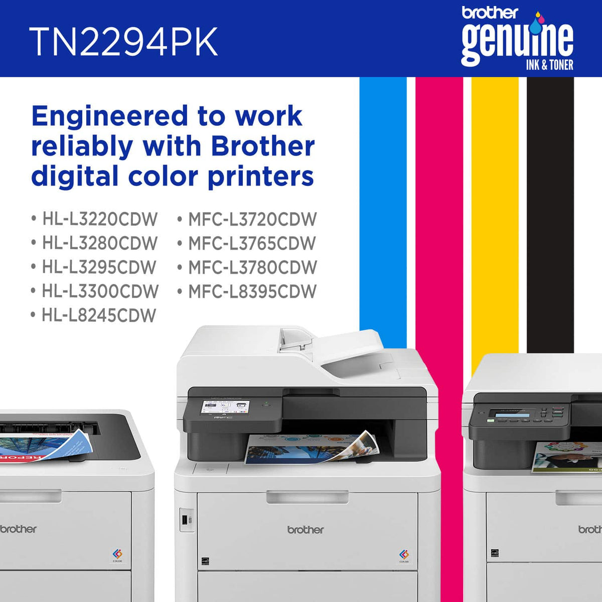 Brother - TN229 4-Pack Standard-Yield Toner Cartridges - Black/Cyan/Magenta/Yellow