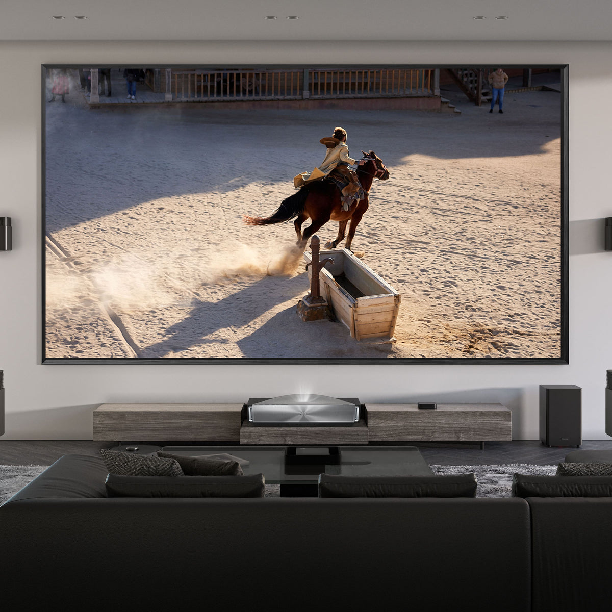 Hisense - Hisense-PX4 Pro Triple Laser Smart UST Projector,3500 Lumens,IRIS,80"-200",4K,DLP,HDR,IMAX Enhanced,Dolby Vision/Atmos - Gray