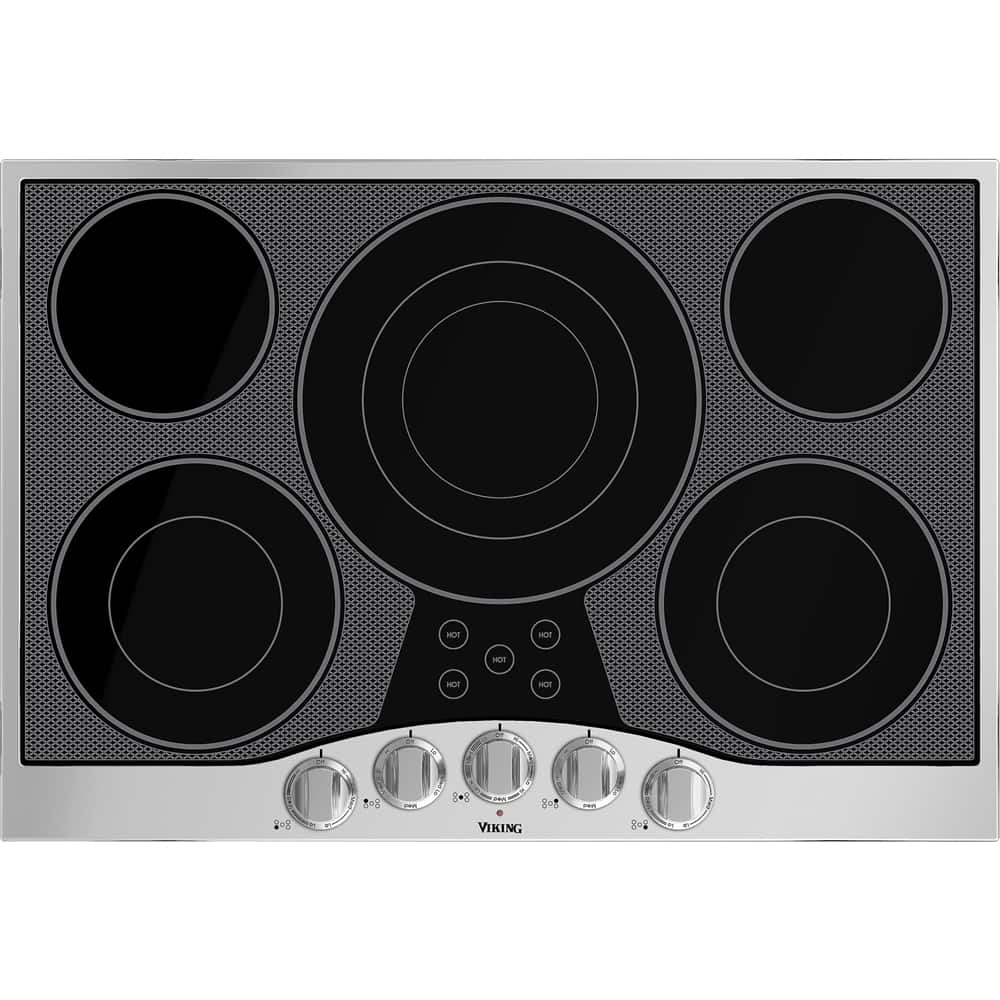 Viking - 31 in. Wide 5 Element Electric Cooktop - Stainless Steel