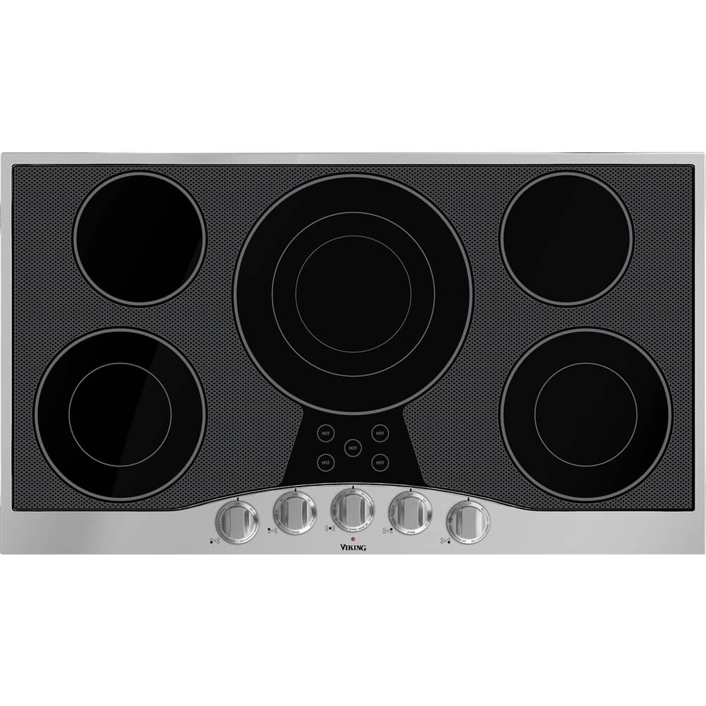 Viking - 37 in. Wide 5 Element Electric Cooktop - Stainless Steel
