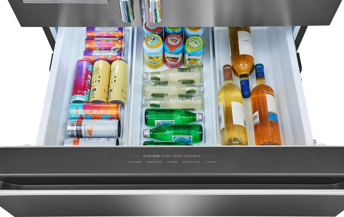 Frigidaire - Professional 36 in. Wide 26 Cu. Ft. Standard-Depth 4-Door French Door Refrigerator with Custom-Flex Temp Drawer - Stainless Steel