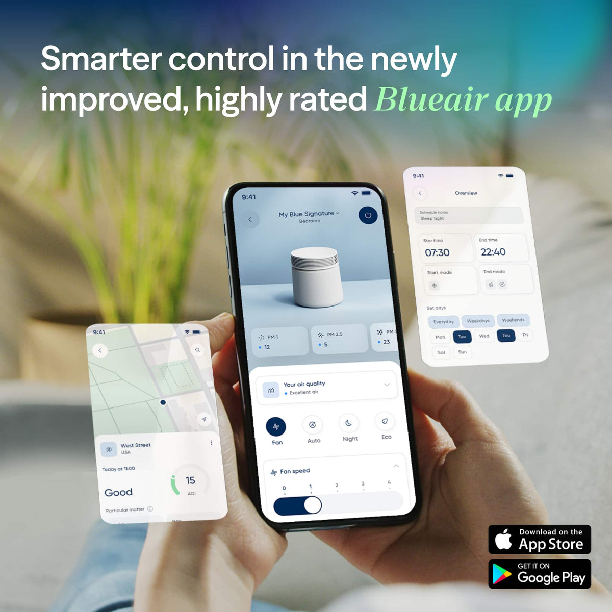 Blueair - Blue Signature Smart Air Purifier for Large Rooms up to 3385 ft² - Nordic Fog