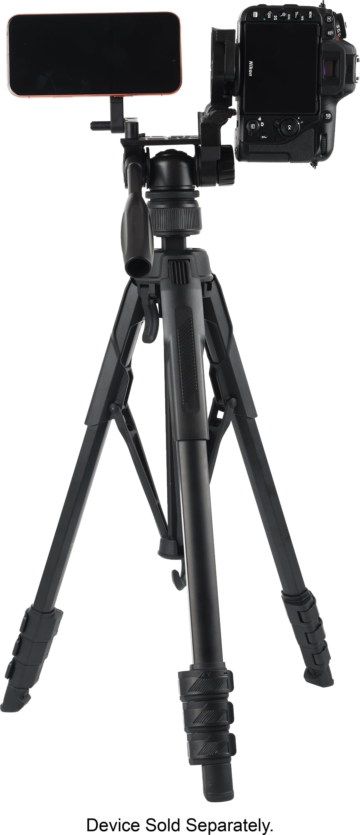 Sunpak - Creator Plus 69” Dual Camera & Smartphone Professional Pan-tilt head Tripod; Universal