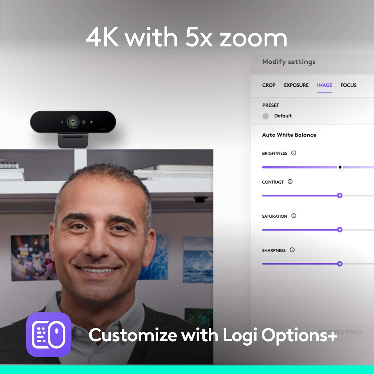Logitech - 4K Pro 4096 x 2160 Webcam with Noise-Canceling Mic - Black