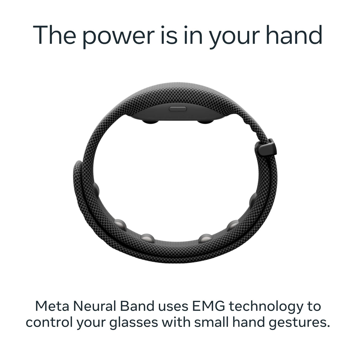 Meta - Ray-Ban Display & Neural Band | AI glasses with in-lens display - Shiny frame, large - band size 1 - Black