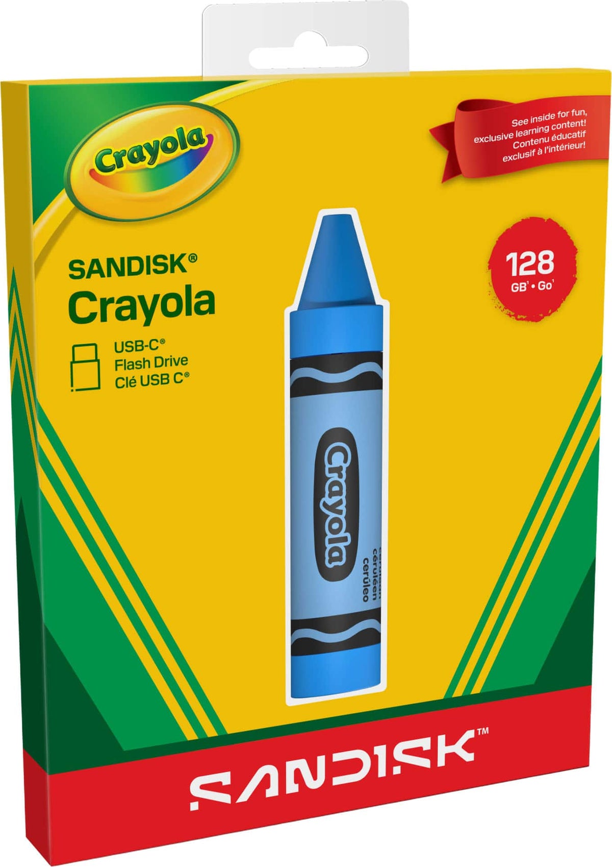 SANDISK - 128GB Crayola USB-C Flash Drive, Cerulean - Blue