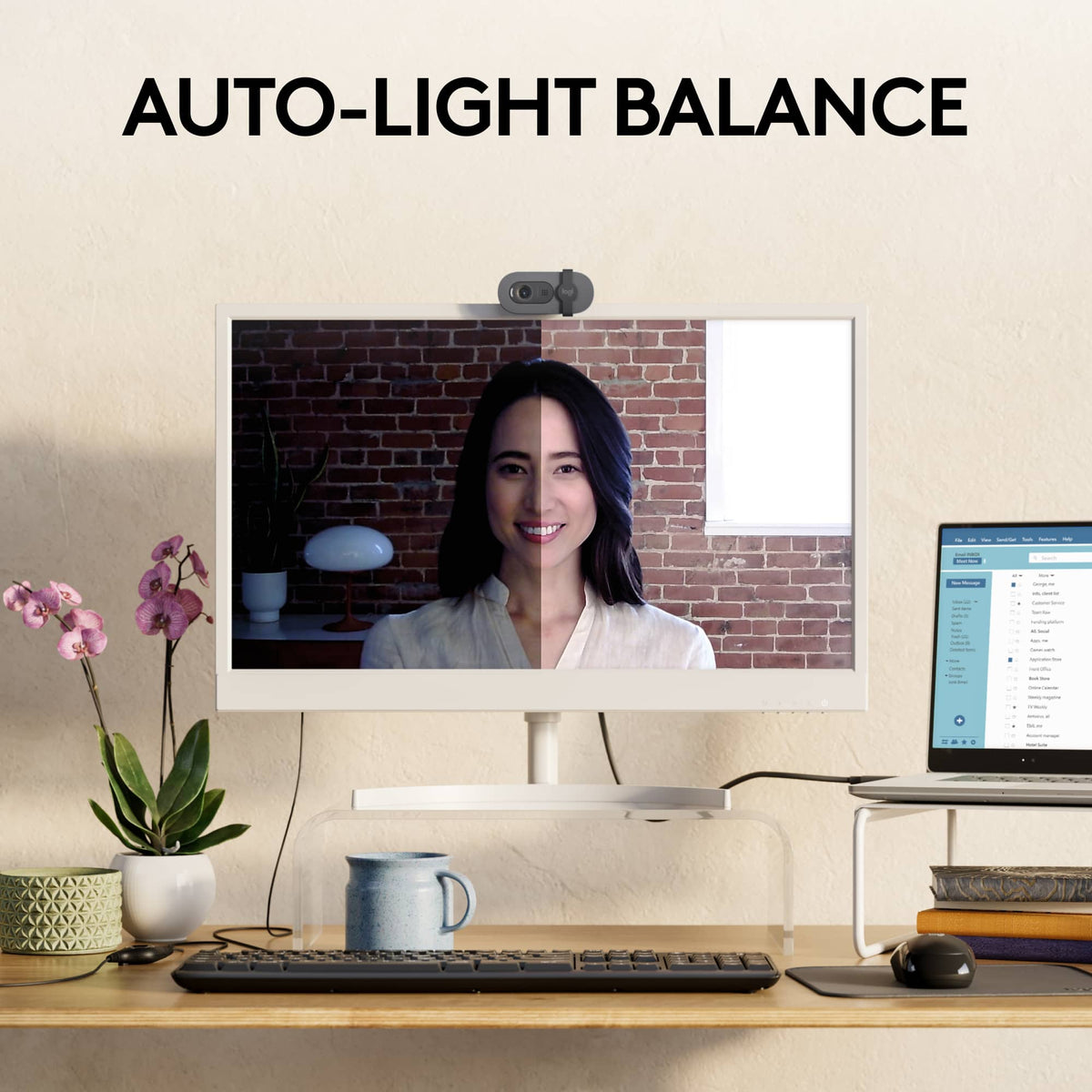 Logitech - Brio 100 1080p Full HD Webcam for Meetings and Streaming - Graphite