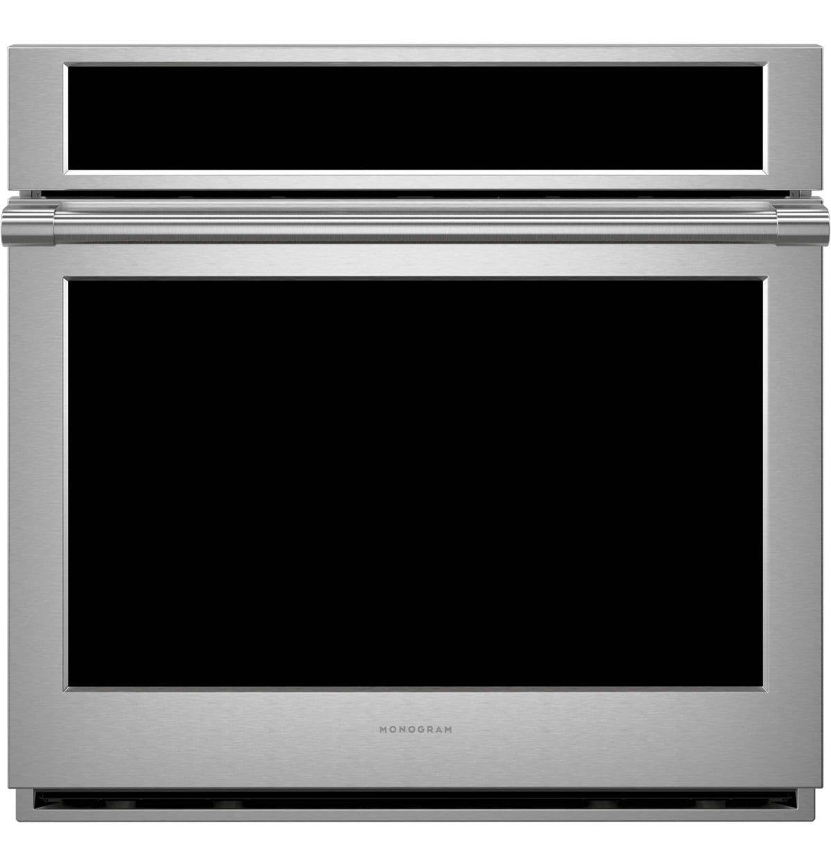 Monogram - Statement 30" Smart Built-In Single Electric Convection Wall Oven with No-Preheat Air Fry and Digital Recipe Box - Stainless Steel