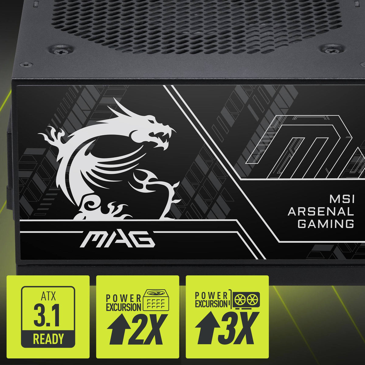 MSI - MAG A650BN PCIE5 III 650W 80 PLUS Bronze Non-Modular ATX 3.1 & PCIe 5.1 Ready Power Supply - Black