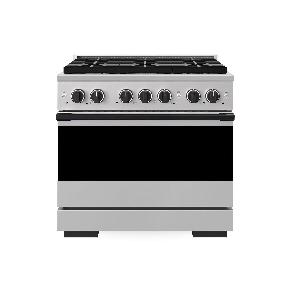ZLINE - Autograph 36 in. 5.2 cu. ft. Marino Dual Fuel Freestanding Range w/ 6 Gas Burners & Convection Oven w/ Black Accents - Stainless Steel