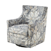 Swivel Glider Chair With Upholstery And Metal Base - Multicolor