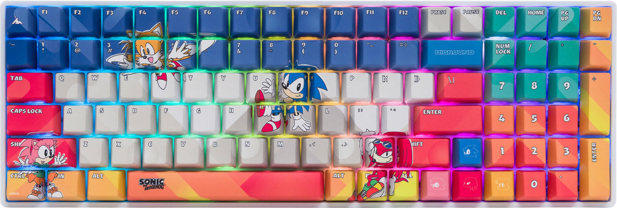 Higround - Basecamp 96+ 96% Wired Mechanical Lubed TTC Neptune Switch Gaming Keyboard with RGB Backlighting - Sega - Classic Sonic