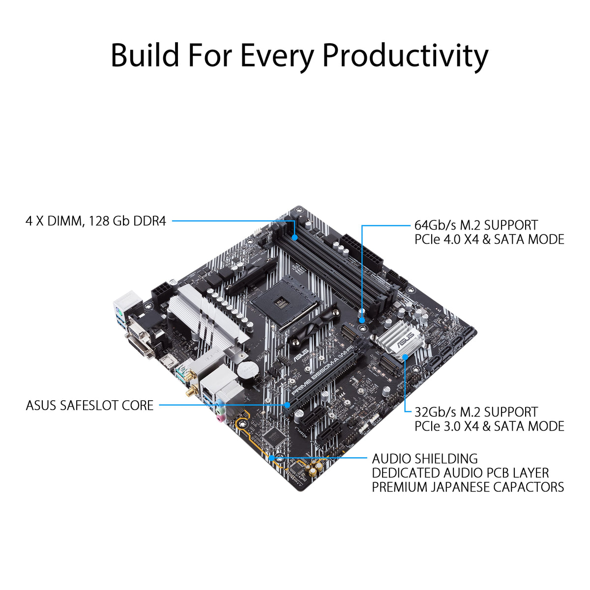 ASUS - PRIME B550M-A WIFI II (Socket AM4) AMD B550 Micro ATX DDR4 Wi-Fi 6 Motherboard - Black