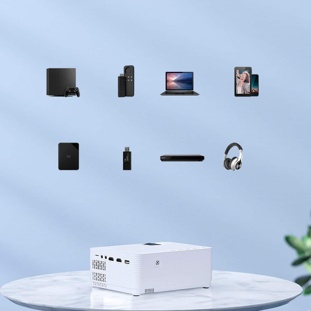 Vankyo - Leisure 470 Pro Native 1080P Wireless Single LCD Mini Projector - White