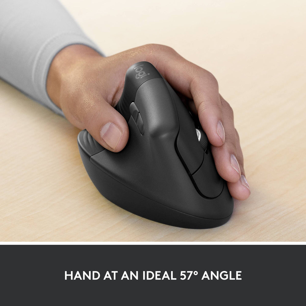Logitech - Lift for Business Vertical Ergonomic Left Handed Wireless Mouse - Wireless - Graphite