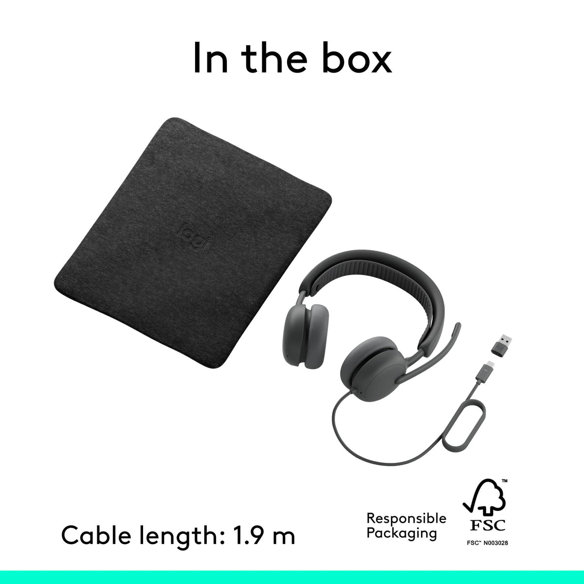 Logitech - Zone Wired 2 Noise-Canceling Headset with Adaptive Hybrid ANC - Graphite