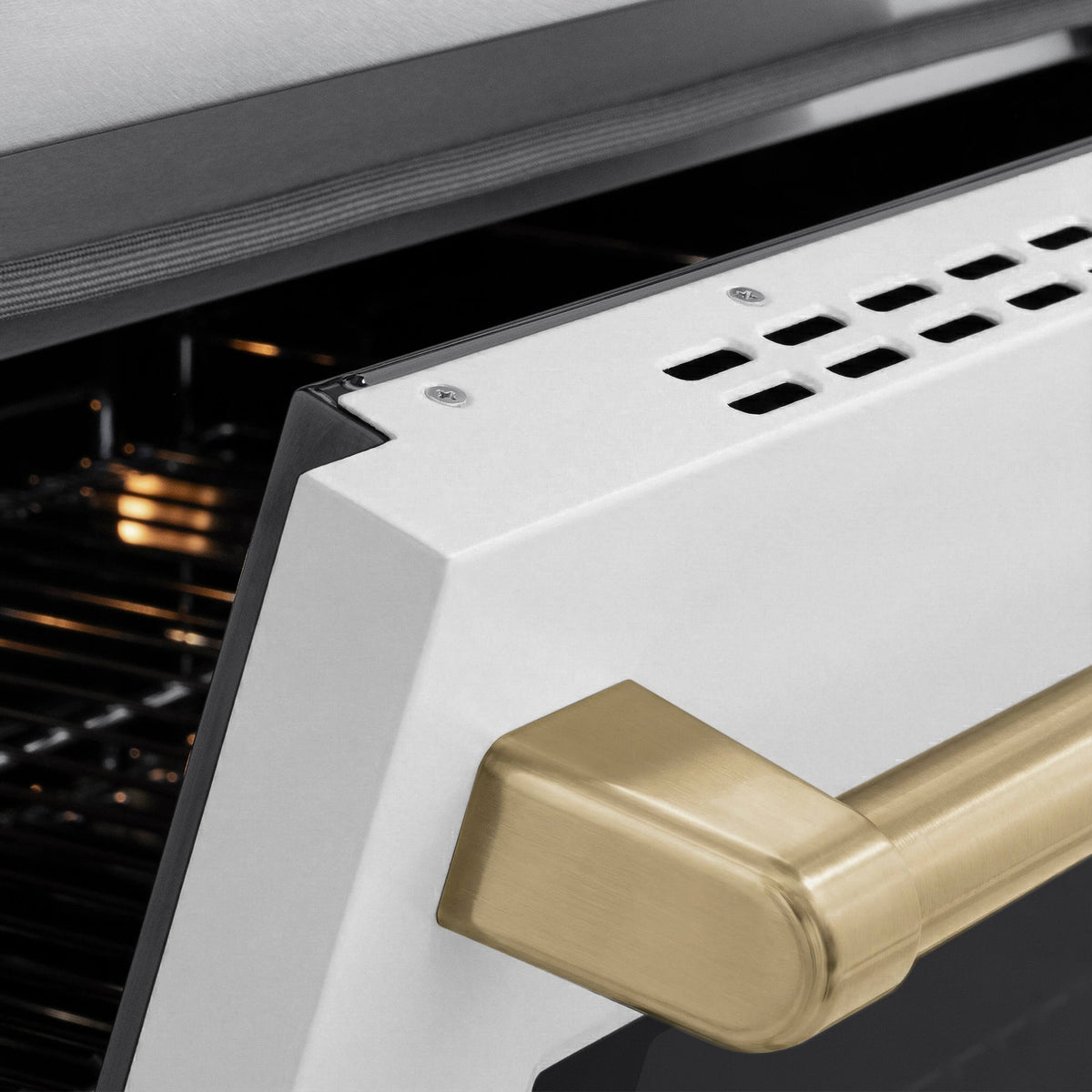 ZLINE - 36 in. Wide 5 Elements Autograph 5.2 Cu.Ft. Paramount Freestanding Induction Range with Bronze Accents & White Door - Matte White